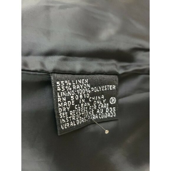 Kasper ~Woman Size 4~ Black Linen Blend Jacket Blazer Lined, Embroidered NWOT - Picture 11 of 12